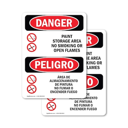 Signmission 7 in Width, Vinyl Decal, Rectangle, Bilingual OS-2PACK-DS-D-710-VS-1516